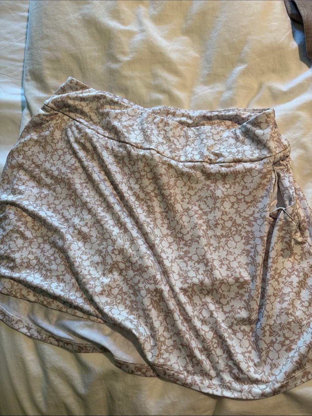 Light Floral Skirt in Beige and White